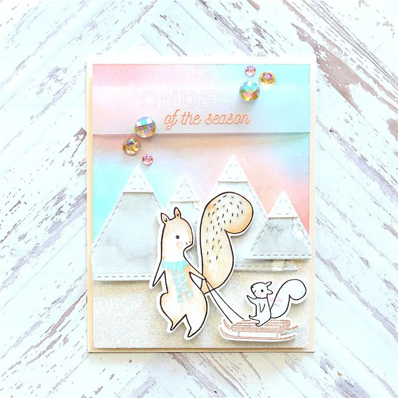 

Naifumodo Animal Squirrel Stamps and Dies Scrapbooking Christmas for Card Making Stamps Embossing Metal Cutting Dies New 2019