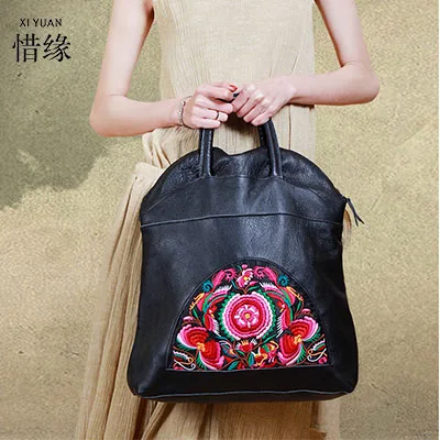 

luxury Woman National trend Embroidery cross-body messenger Bags lady Flower Embroidered One Shoulder hand Bag Big Handbags