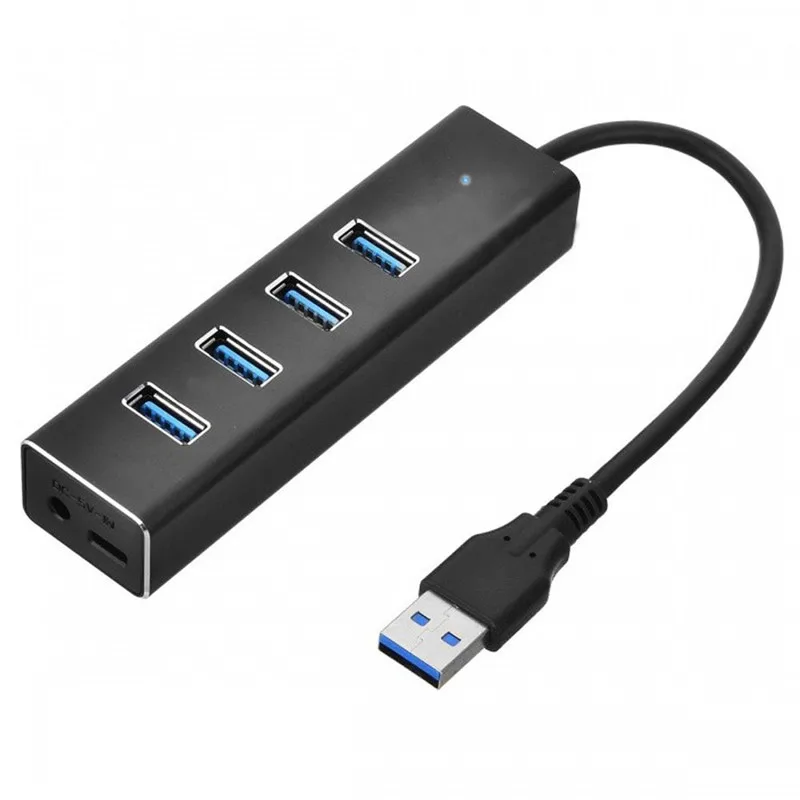 Алюминиевый мини концентратор USB 3 0 BinFul 4 портовый источник питания OTG с