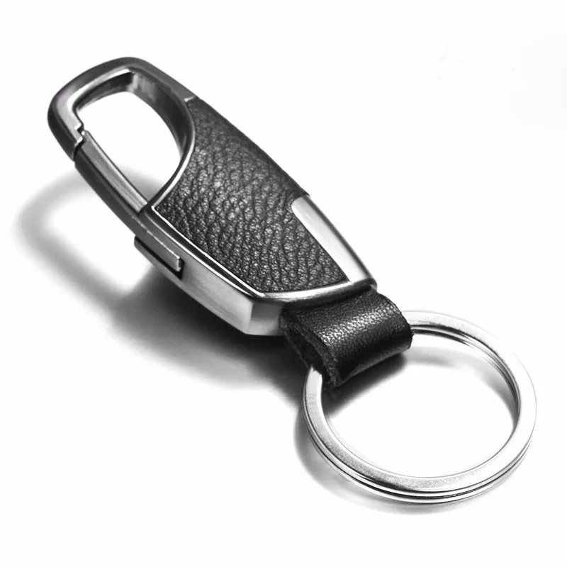 Real leather keychain business man belt buckles key chain key ring accessories birthday gift for boyfriend car key holder