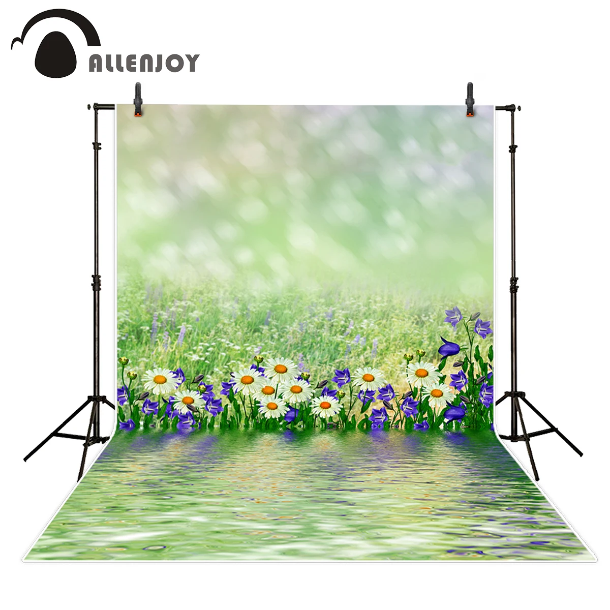 

Allenjoy background for photo studio spring flower grass bokeh river abstract backdrop portrait shooting photocall photo prop
