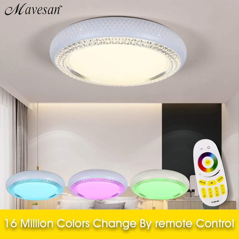 

2018 LED lights ceiling drawing room With RGB controler Remote 36W LED modern ceiling light Lamp plafoniere balkon indoor light