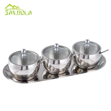 Мода 304 из нержавеющей стали банка для специй приправ коробка контейнер для специй касторовая сахарница творческие кухонные инструменты