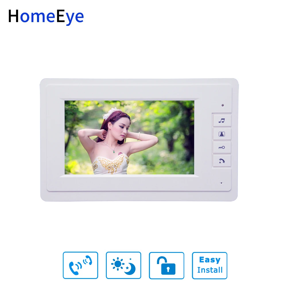 HomeEye 7 дюймов видео-телефон двери видео домофон белый Цвет монитор (монитор только)