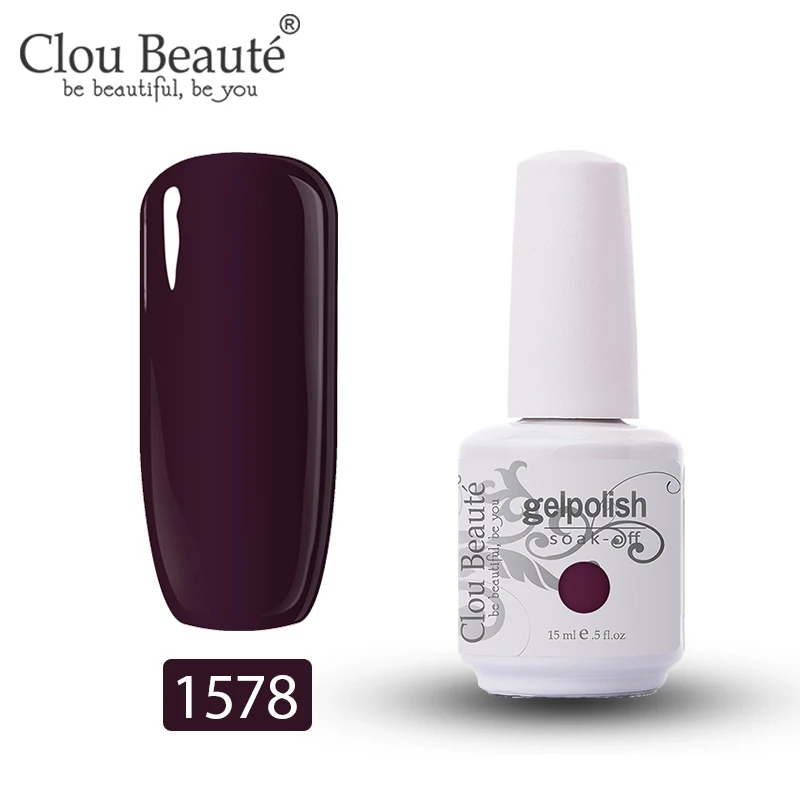 1578 Clou Beaute Гель-лак для ногтей 15 мл, грунтовка для ногтей, гель-основа и верхнее покрытие, УФ светодиодный Полупостоянный лак, Гель-лак, замочить от белого - Цвет: 1578