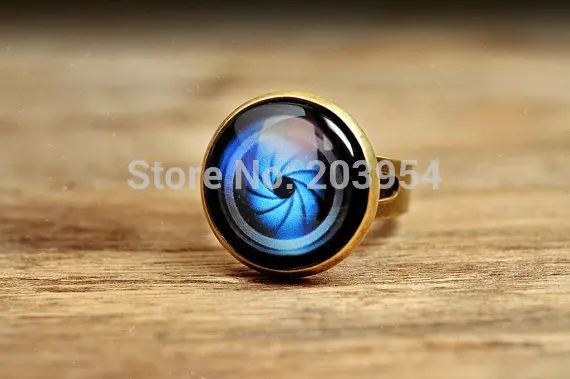 

wholesale 12pcs Camera lens Adjustable ring brass pendant men women fashion vintage steampunk new xmas gift