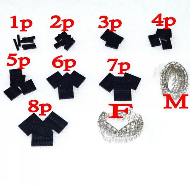 dupont kits 10 Values From 1P To 8P 2.54MM Pitch Dupont Housing + Male &amp Female Terminal Assortment Kit | Электронные