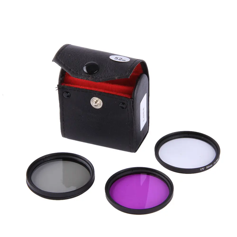 49mm 52mm 55mm 58mm 62mm 67mm 72mm 77mm UV+CPL+FLD 3 in 1 Lens Filter Set with Bag for Canon Nikon Sony Pentax