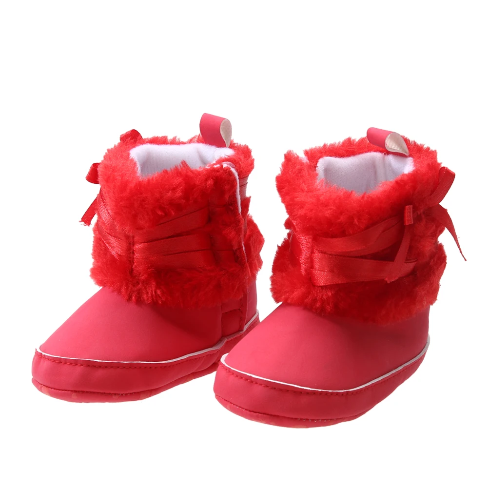 0-18 моли новорожденных Обувь для девочек теплые зимние ботинки Снегоступы Младенческая малышей Нескользящие пинетки Prewalker Обувь