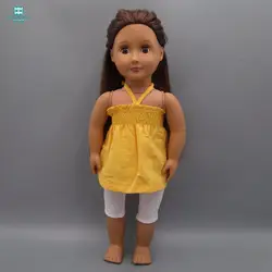 Одежда для кукол модный желтый купальник с лямкой на шее для 45 см американские Аксессуары для кукол
