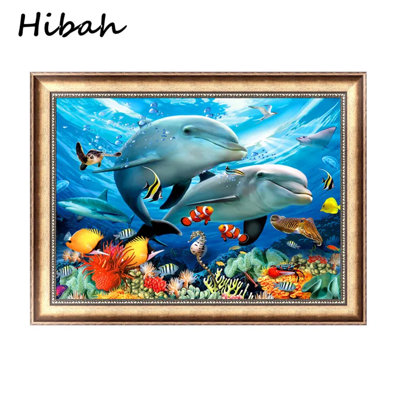 

Underwater World 5d Diy Diamonds Round Diamonds Cross-stitch Embroidery Sets Mosaic Solid Color Diamond Painting Ornaments