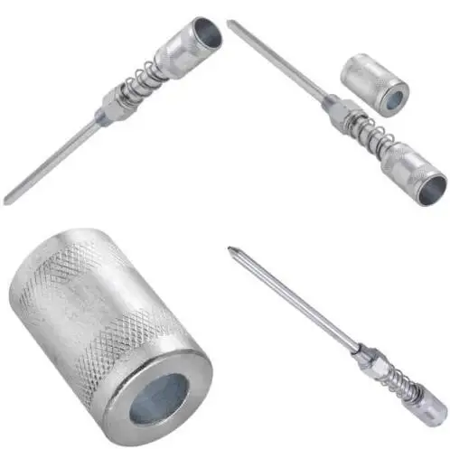 

Grease Gun Needle Nozzle Adapter w/ Small & Large Adapters 3000 PSI 4 Inches New