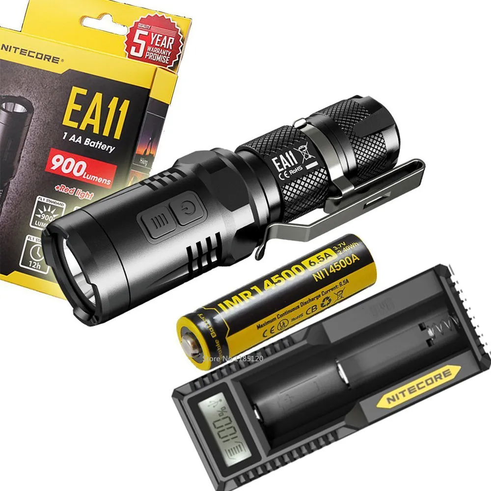 NITECORE EA11 тактический фонарь XM L2 (U2) светодиодный макс 900 люмен луч расстоянии 190