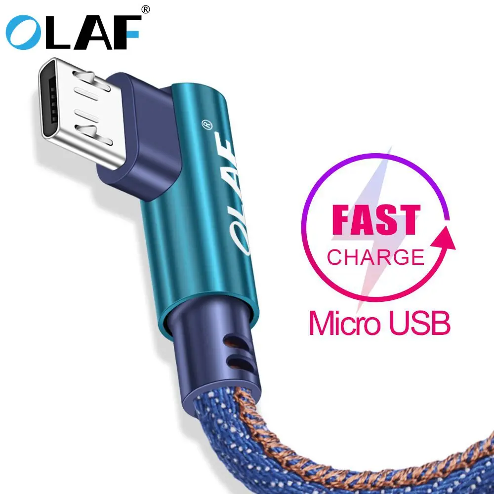 OLAF 90 градусов Micro USB кабель 5V 2.4A Быстрая зарядка для передачи данных Samsung Xiaomi Android