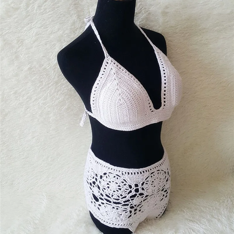 Europe and the United States in the summer 2017 ms bikini hollow out sexy underwear knitting beach two-piece swimsuit wholesale19_