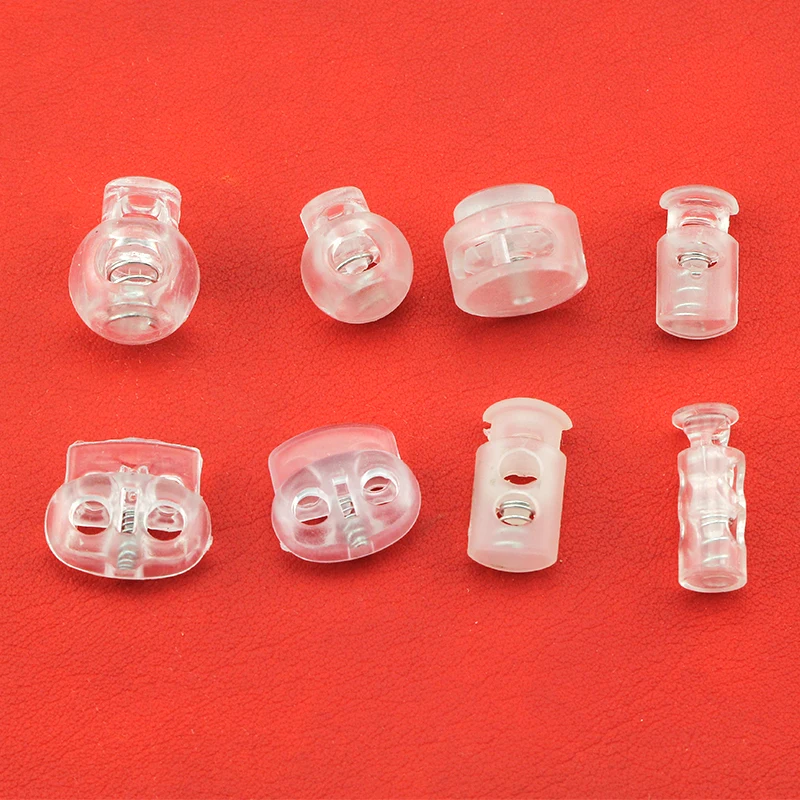 

10pcs transparent cord lock spring clasp plastic