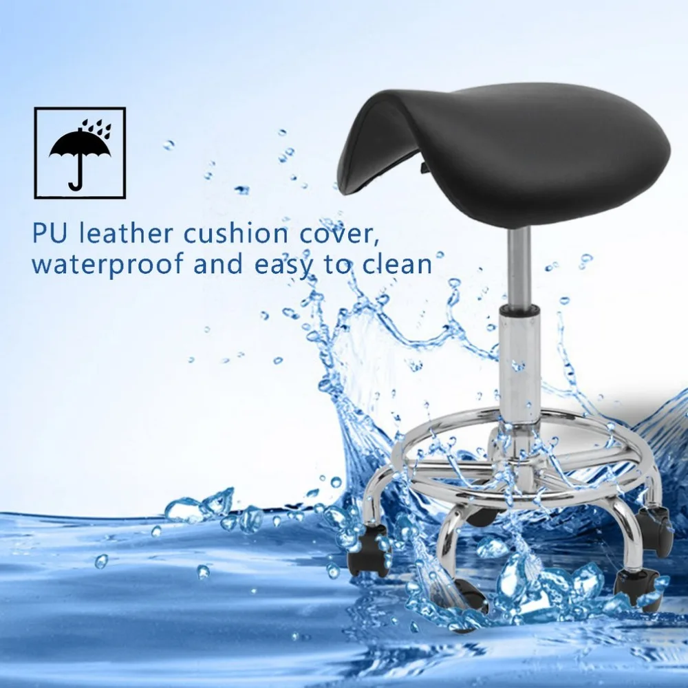

Newest Adjustable Salon Stools Ergonomic Hairdressing Styling Chair 360 Degree Nylon Wheels Beauty Chair Rolling Saddle Stool