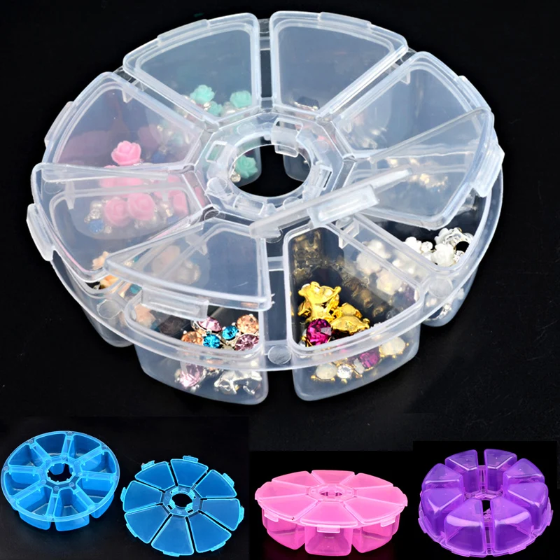 

Nail Art Storage Box Round Rectangle Nails Dotting Drawing Studs Brush Holder Rhinestones Container Manicure Tools Case Series