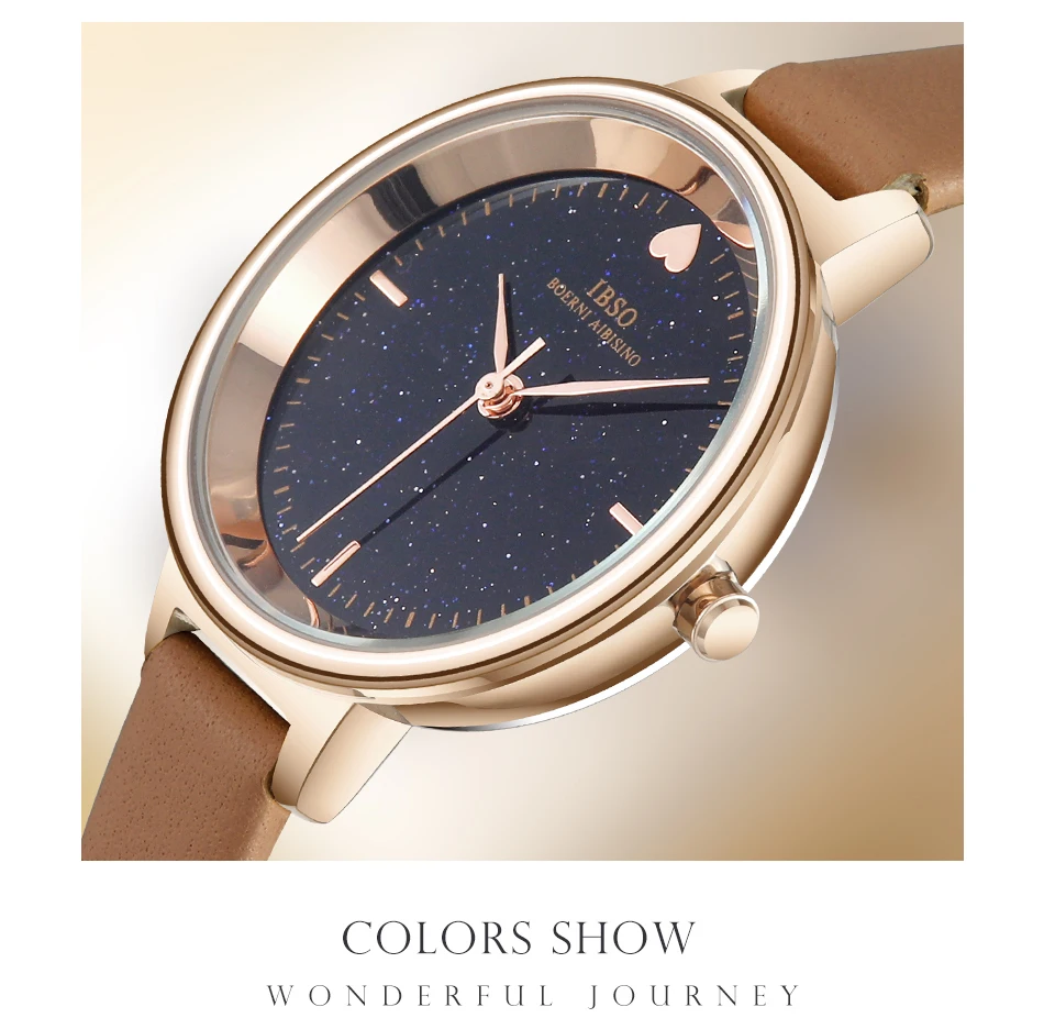 2018 Fashion Starry Sky Watch Women Love Heart Watch Thin Simple Female Watch 3