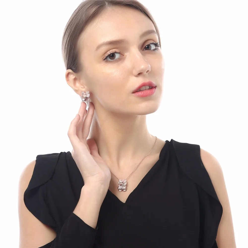 Женский ювелирный комплект из колье и серёг с австрийским кристаллом|jewelry sets