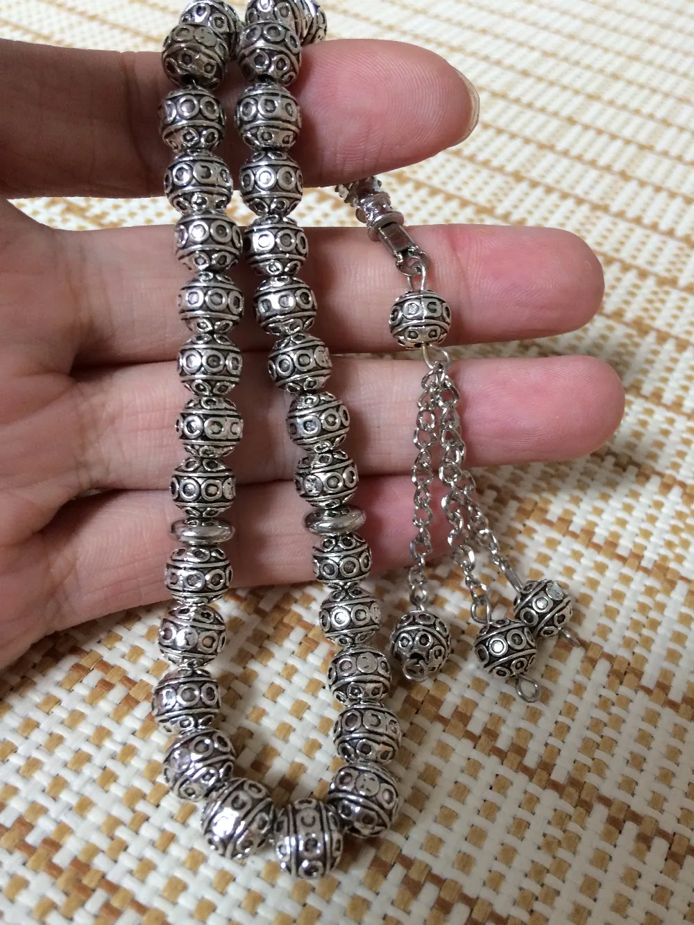 2PC/LOT islam gift anti-silver color plating 33 Muslim tasbih Beads Islamic Prayer Rosary misbaha tesbih masbaha | Дом и сад