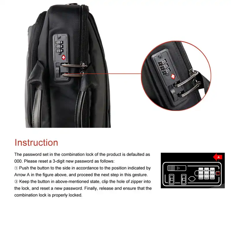 office bag with lock