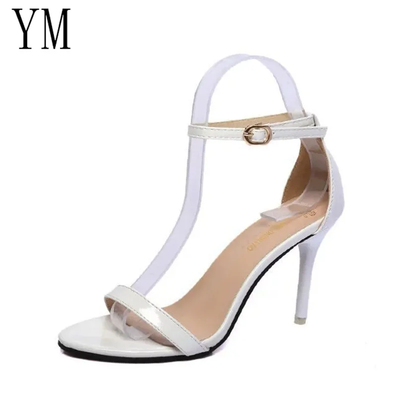 High 9CM Thin Heels Women Pumps Ankle Strap Sandals Shoes Woman Ladies Pointed Toe High Heels Dress Party Shoes Big size 34-41