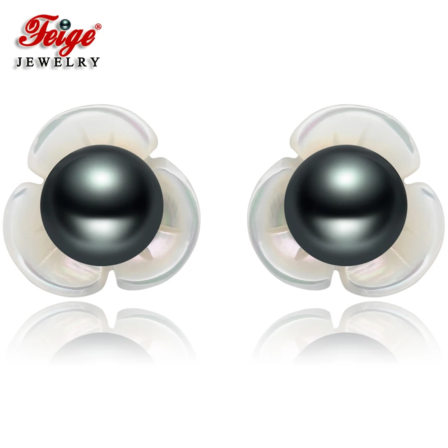 

New Design 925 Silver Earrings for Women Three Colors Available Freshwater Pearl Stud Earring Girl Party Jewelry Gifts Wholesale