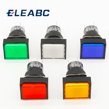 

1pcs 16mm Rectangle Momentary push button switch lamp 5pins 12V