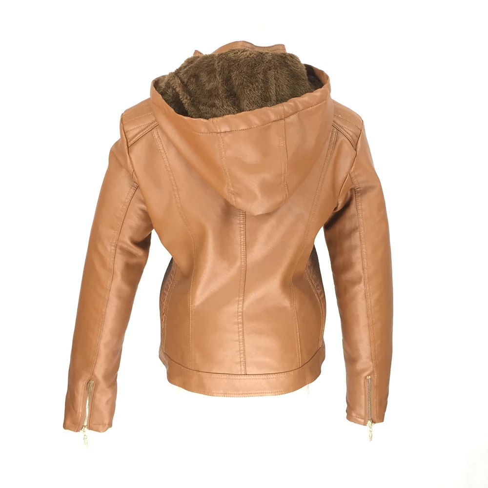 En gris Sauvage Femmes Hiver bourgogne Veste Long De Manches vent Mode Noir Cuir Bonne Coupe Automne Amovible Occasionnel Pu Qualité Moto kaki Nxh camel 2018 1qawII
