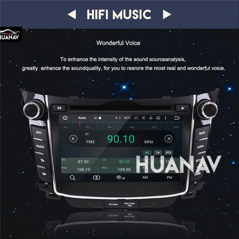 Clearance Car DVD player GPS navigation for Hyundai I30 Elantra GT 2012 2013 2014 2015 2016 Android8.0 8 core GPS Auto Satnav stereo unit 8