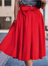 Womens High Waist Candy Colors Pleated Knee-Length Skirt Bow Skirt Solid Elegant Casual Skirt Womens High Waist Candy Colors Pleated Knee-Length Skirt Bow Skirt Solid Elegant Casual Skirt