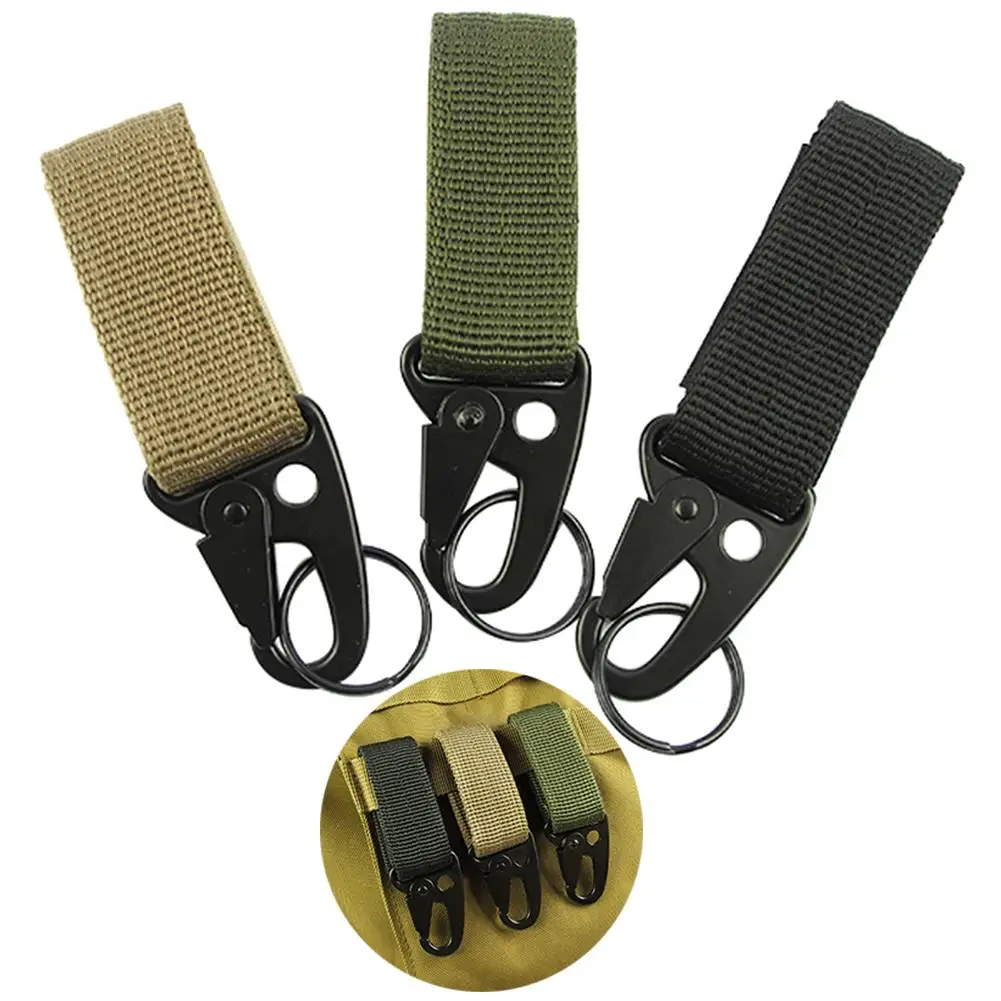 

3 Color High Stength Nylon Carabiner Lock Military keychain Hook Webbing Molle Buckle Outdoor Handing Belt Clip Buckle