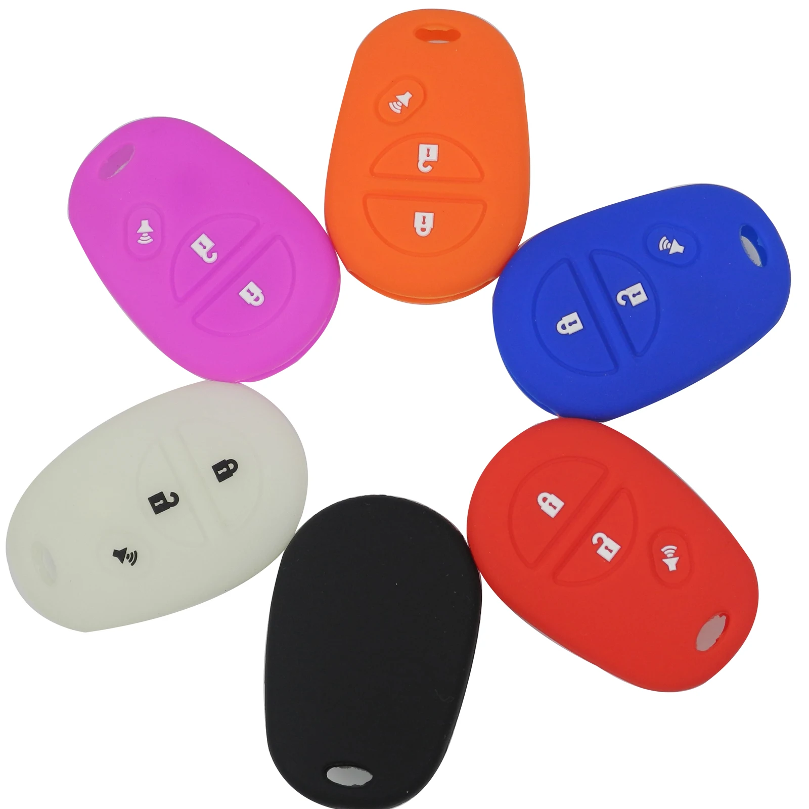 Keyforkess Set custodia senza chiave in Silicone per Toyota Sequoia Sienna Tacoma Tundra Highlander supporto portachiavi in gomma - HTB1RaU6ennI8KJjSszbq6z4KFXab