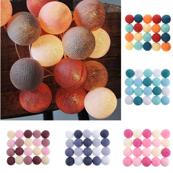 

4 Colors 20Pcs/lot Led Cotton Ball String Light Christmas Decoration String Lights Fairy Lamp Strings Lighting