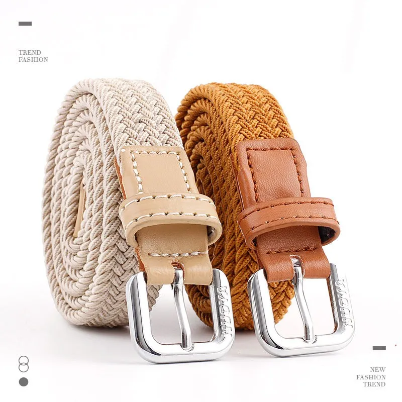 

2019 Elastic Belt Knitted Canvas Belt Decoration Belts Female Buckle Hip Hop Fashion For Women Waist Belts For Women Jeans Pants