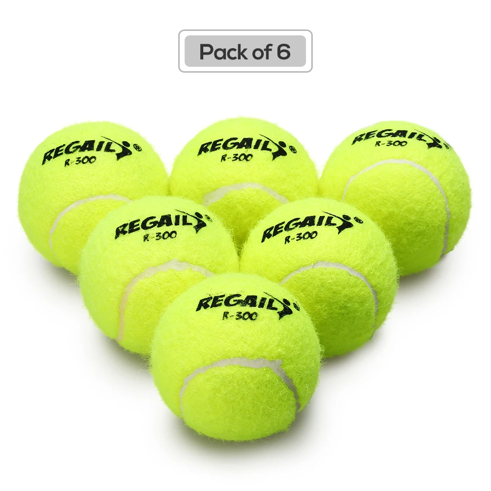 Набор из 12 мячей для тенниса без прессования с мешком из сетки, резиновый тренировочный мяч для тренировок, теннисные мячи, игрушки для домашних животных - Цвет: Pack of 6