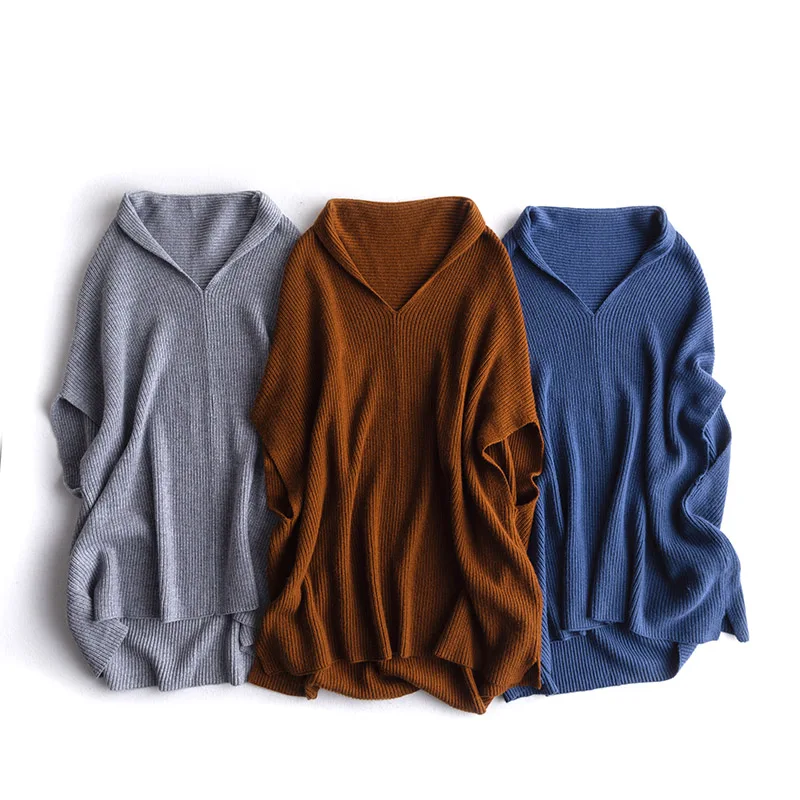 19 spring and autumn new women's long section V-neck wool knit vest female loose thin bat cashmere sweater outside 19 spring and autumn new women's long section V-neck wool knit vest female loose thin bat cashmere sweater outside