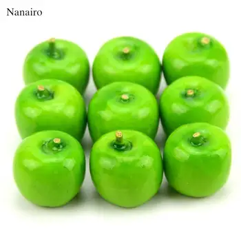 

80Pcs Mini Artificial Green Apple Super Small Apples Foam Plastic Fake Artificial Fruit Model Party Kitchen Wedding Decoration