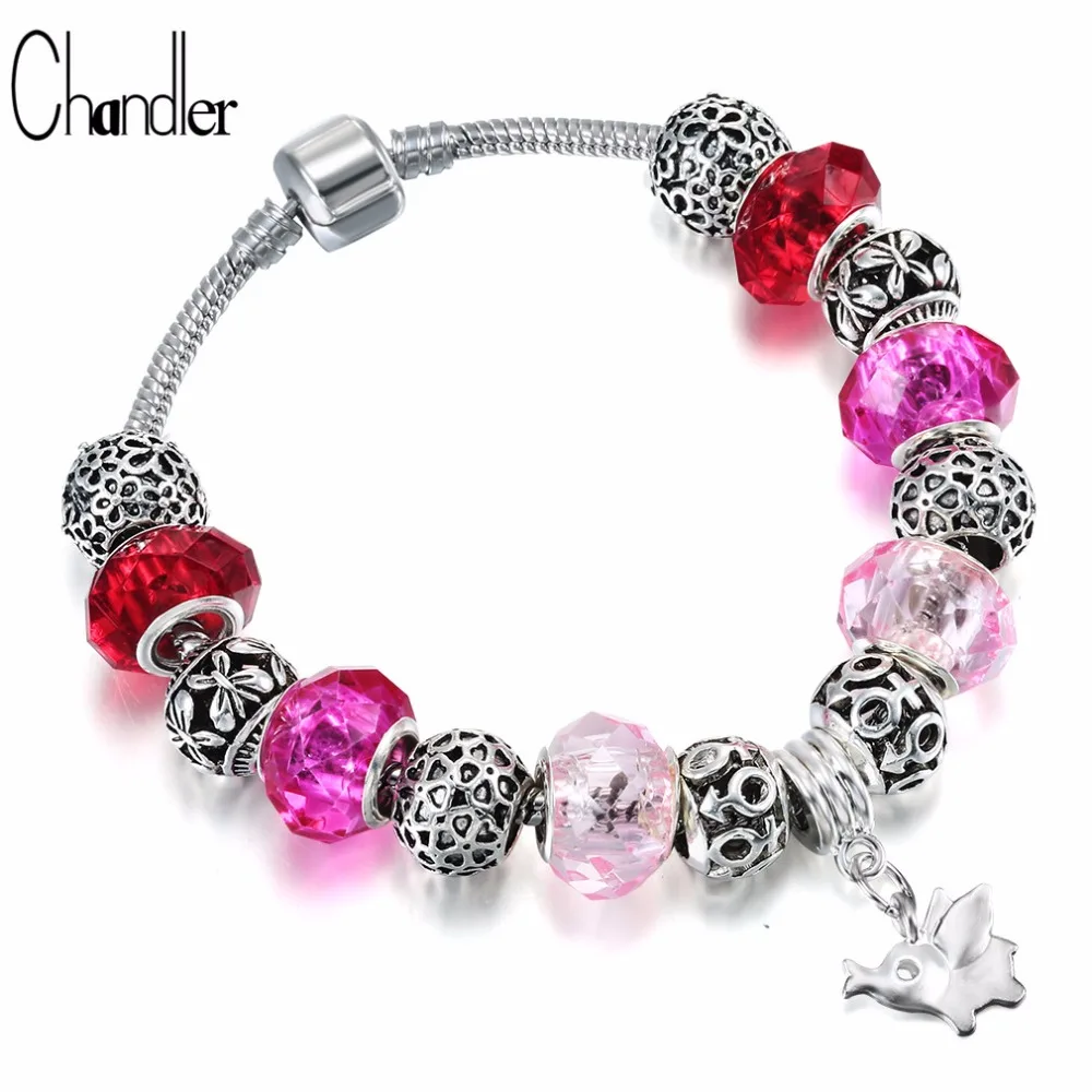 Chandler Ethnic Crystal Elephant Charm Bracelet For Women Antique