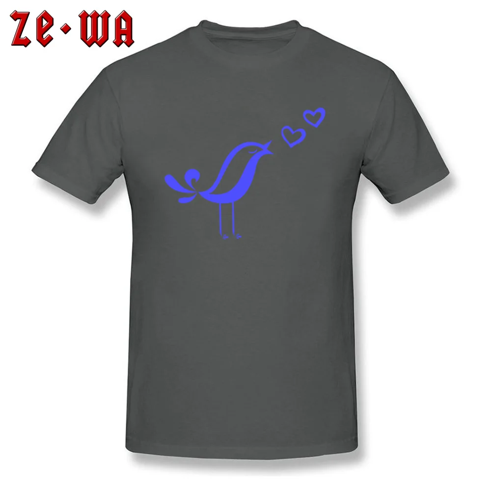 Love Song Birds Tops Tees Hip Hop Crew Neck Design Short Sleeve 100% Cotton Fabric Men's T-Shirt Gift Tee-Shirts Love Song Birds  carbon