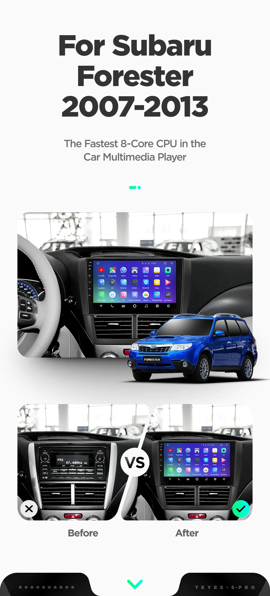 Best TEYES SPRO Car Radio Multimedia Video Player Navigation GPS Android For Subaru Forester accessories sedan dvd Forester 3 7