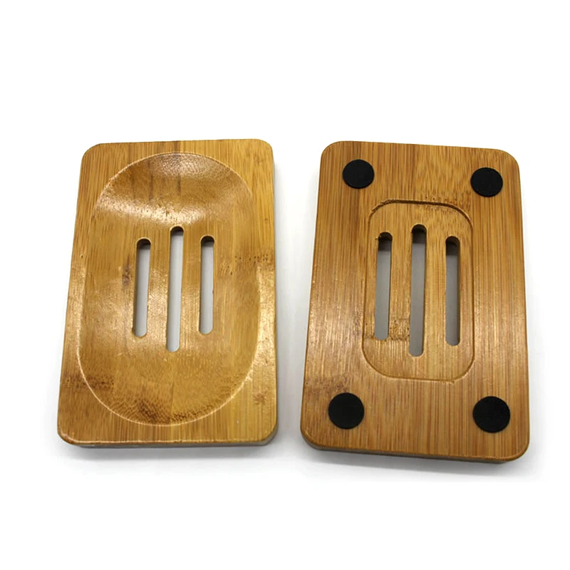 لطيف تصميم الخيزران خشبية صحن الصابون رف الحمام دش التخزين صندوق حامل