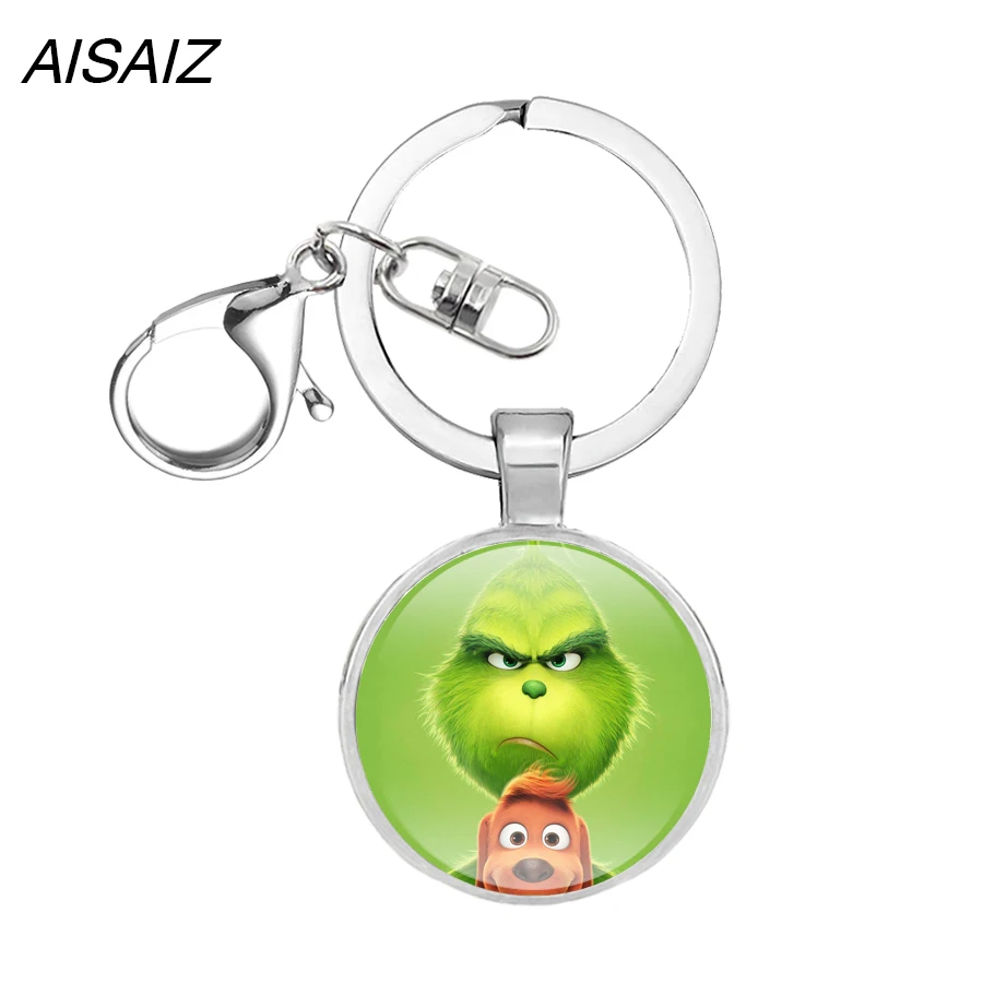 

HOT The Grinch Keychain How Grinches Stole Christmas gem necklace New fashion choker fashion jewelry Christmas gifts necklace