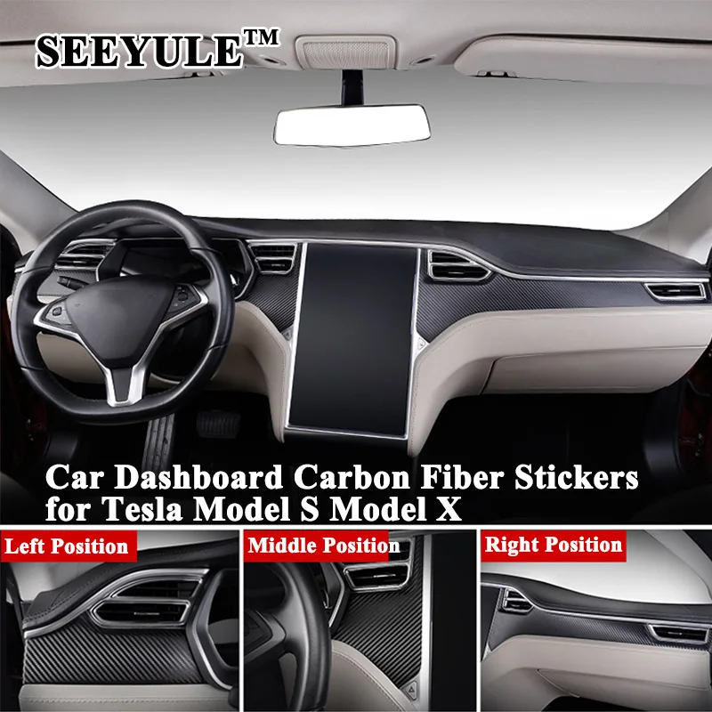 3pcs/set SEEYULE Carbon Fiber Car Dashboard Stickers Air Vent Decoration Protector Accessories Styling for Tesla Model S Model X 3pcs/set SEEYULE Carbon Fiber Car Dashboard Stickers Air Vent Decoration Protector Accessories Styling for Tesla Model S Model X