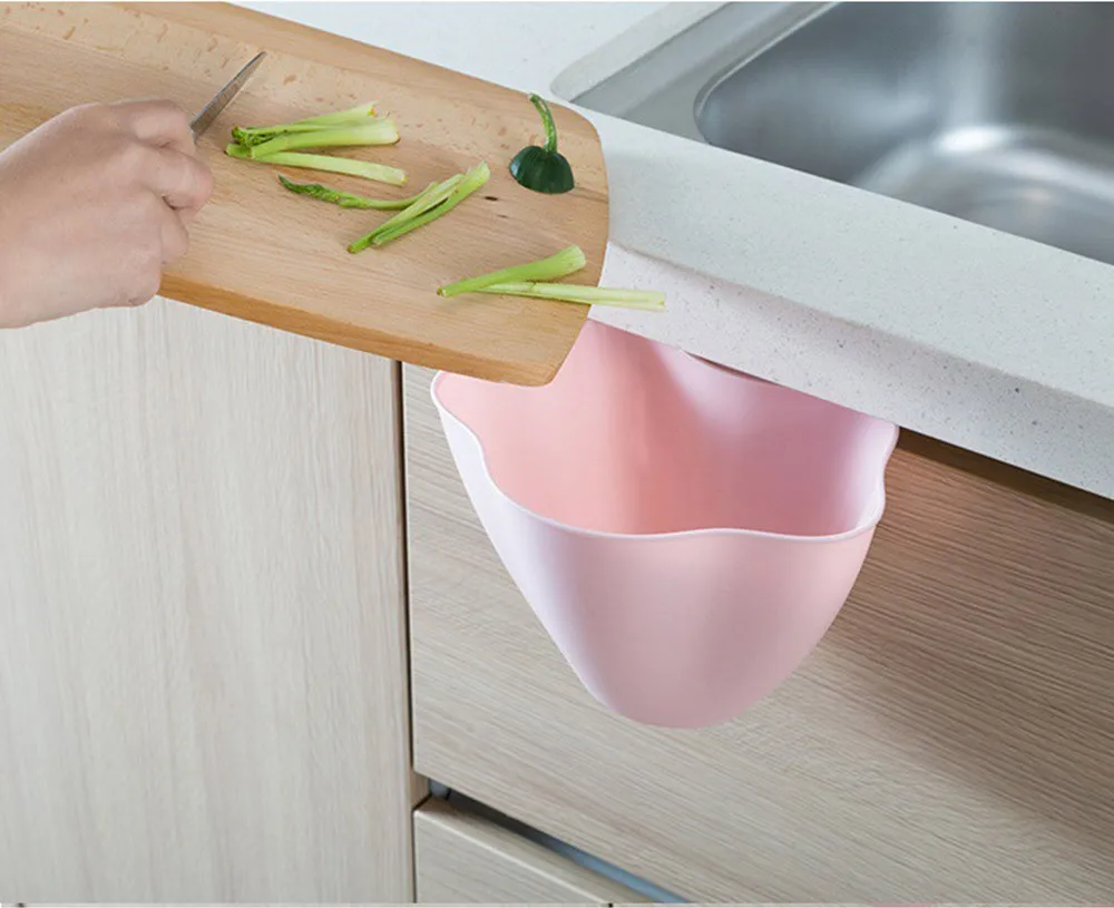 

21*16*14cm Garbage Bin New Kitchen Cabinet Door Hanging Trash Can Rubbish Container TOP Dropshipping Sep27