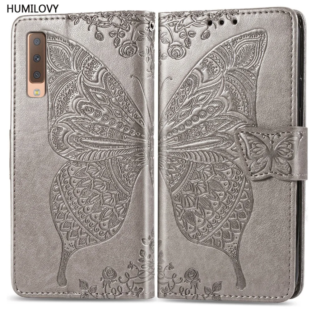 For Samsung Galaxy A7 2018 Case Leather Wallet Flip Cover for Coque A750 | Мобильные телефоны и аксессуары