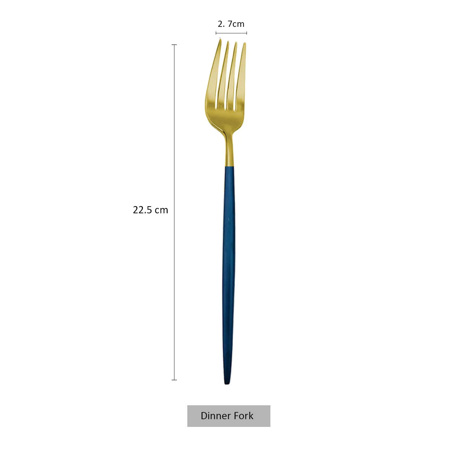 Dinner Fork 304 нержавеющая сталь, серебряные столовые приборы, набор благородных вилочных ножей, палочки для еды, Набор Десертных столовых приборов, кухонная посуда, столовая посуда, синее золото - Цвет: Dinner Fork
