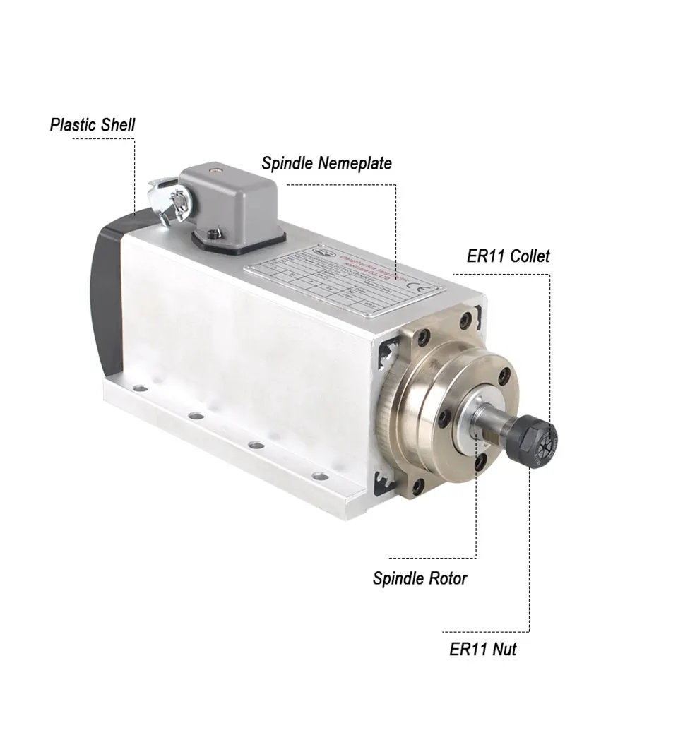 ЧПУ шпиндель 1,5 кВт с воздушным охлаждением ER11 фрезерный двигатель 220 В VFD инвертор конвертер контроллер для гравировки инструменты