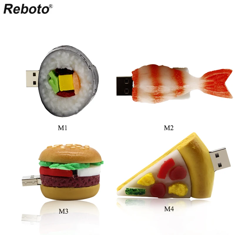 Reboto Гамбургер Usb Flash Drive Творческий Суши накопитель пицца флешки 4 ГБ 8 ГБ 16 ГБ 32 ГБ 64 ГБ Еда Memory Stick и диск подарок